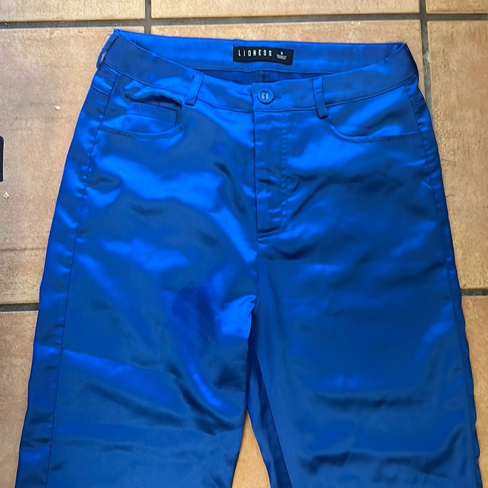 Lioness blue satin trousers